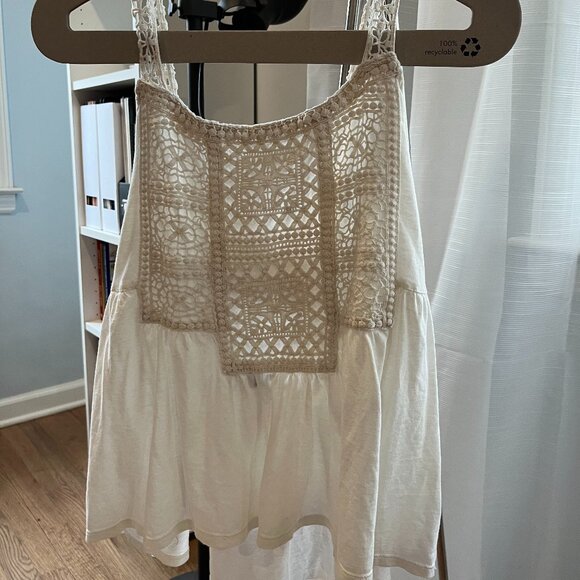 American Eagle Embroidered White Tank Size S - Picture 1 of 4